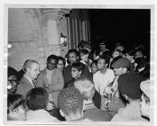 Leo Jenkins meeting with student protesters